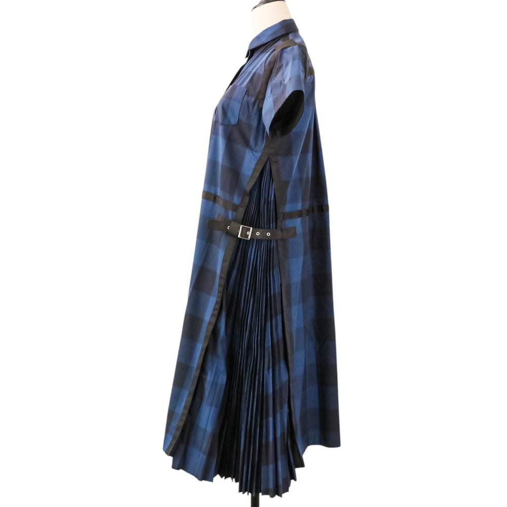サカイ コットンチェックロングシャツワンピース
