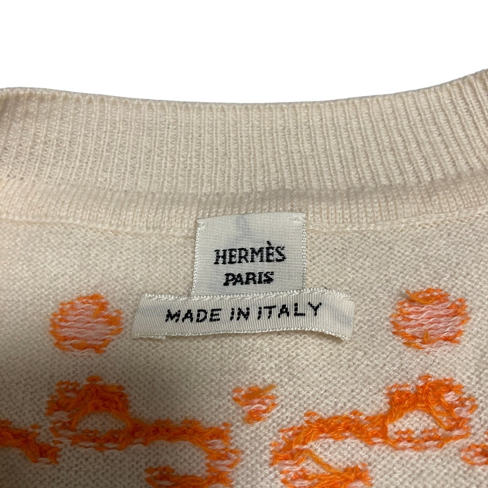 エルメス ブリッドドゥガラ カシミヤ半袖ニット
