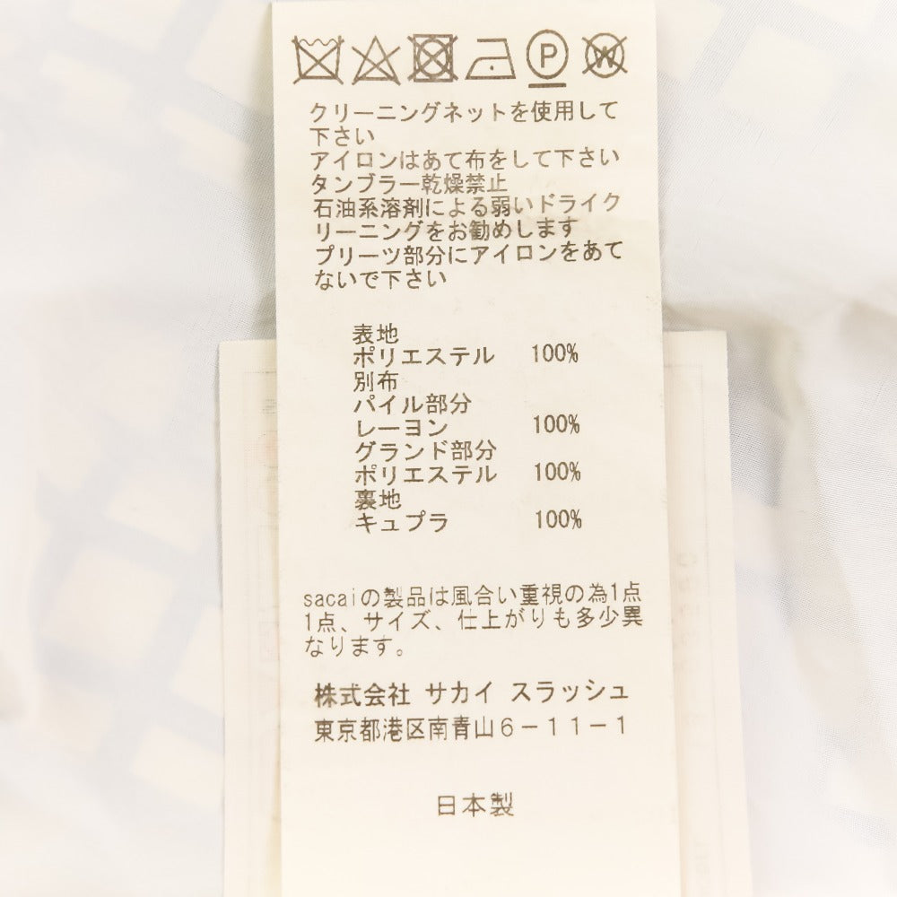 サカイ ハート柄チェックロングプリーツスカート