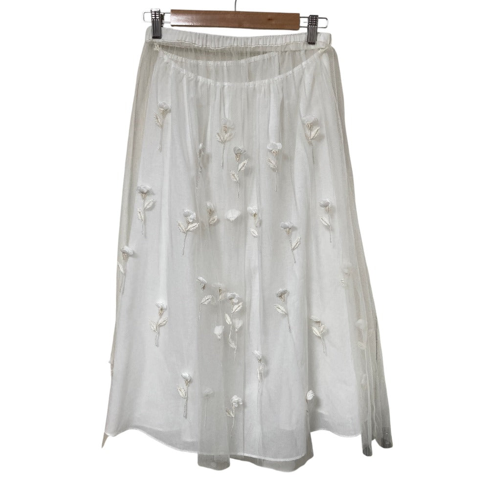 ミュベール フラワーエンブロイダリーチュールスカート