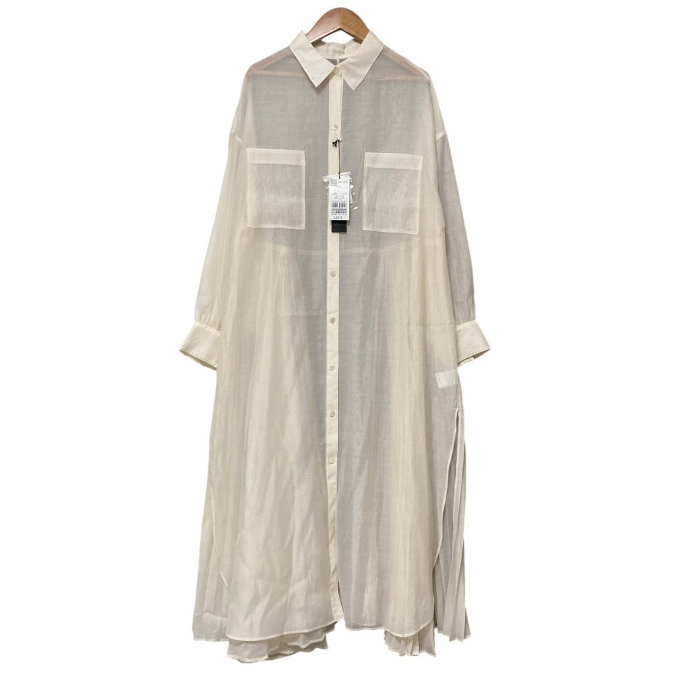 ミッシェルクラン サイドプリーツロングシアーシャツワンピース
