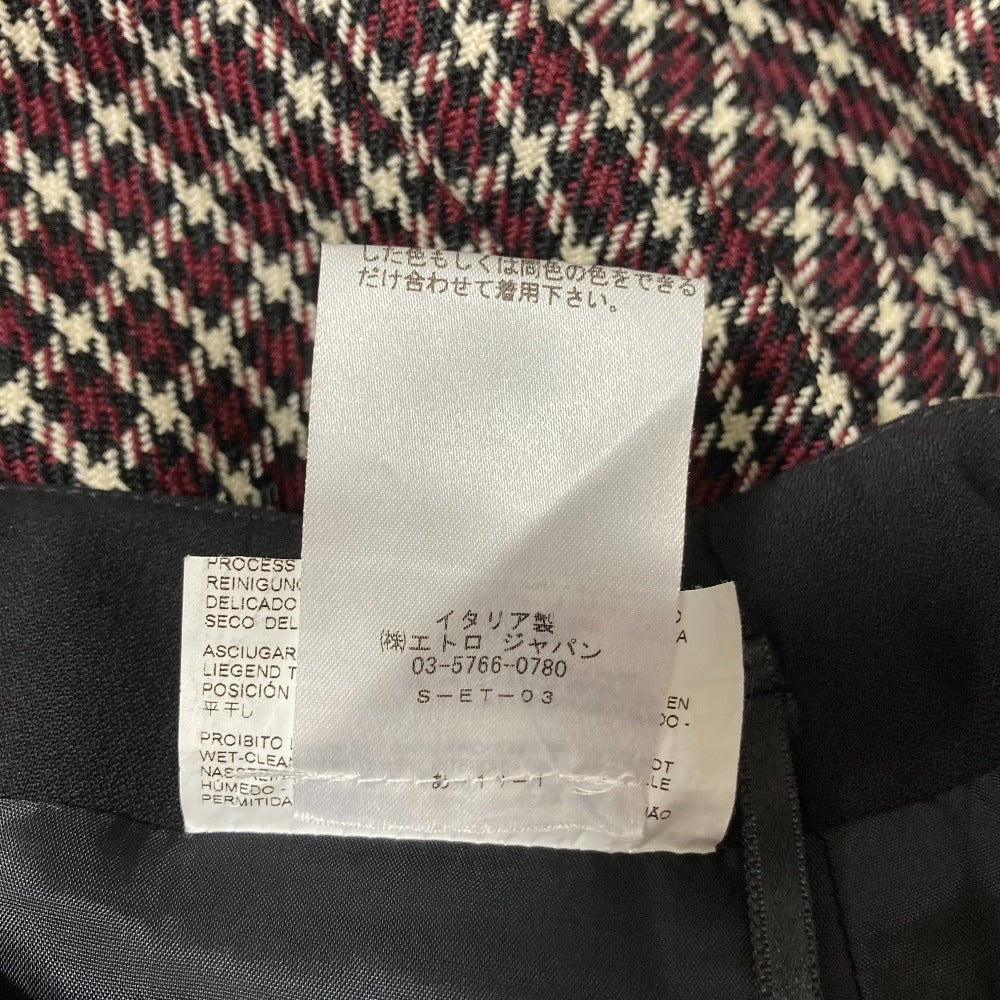 エトロ 千鳥柄ノーカラージャケットスカートセット