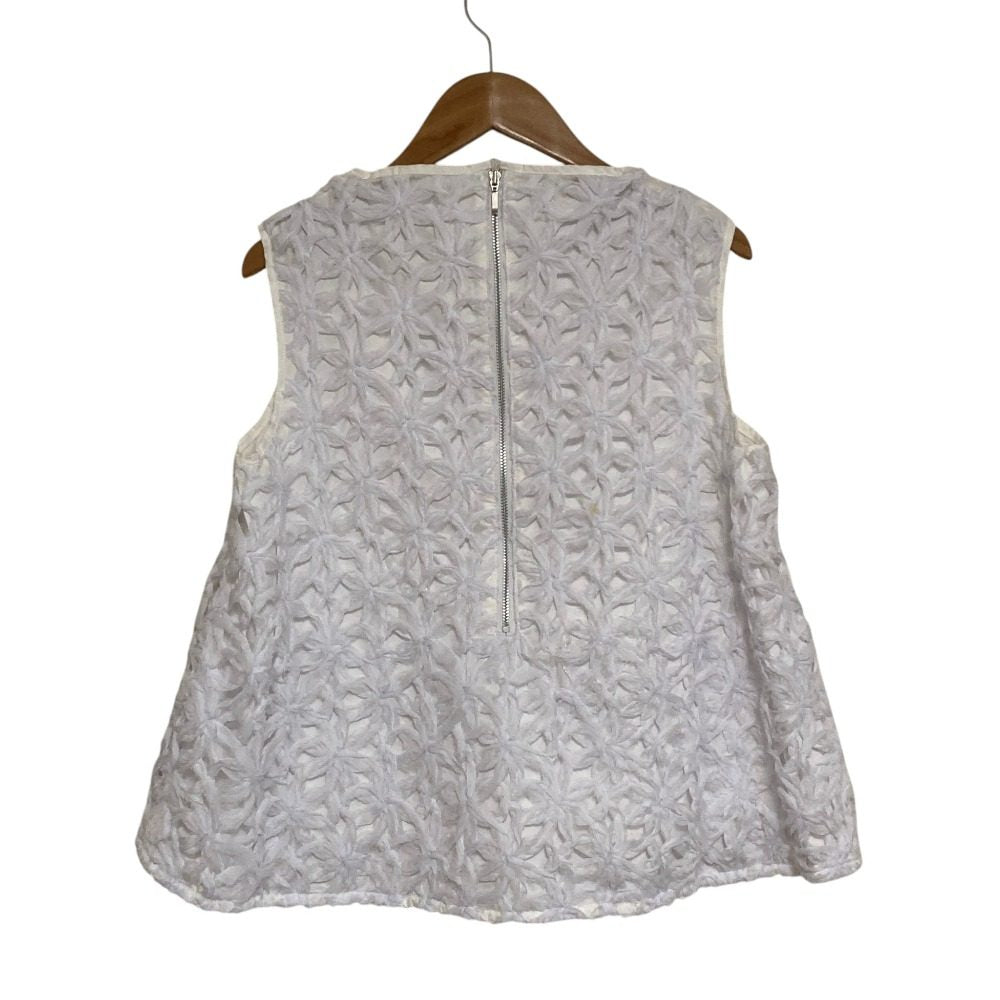 オブリ フローラルレースノースリーブトップス