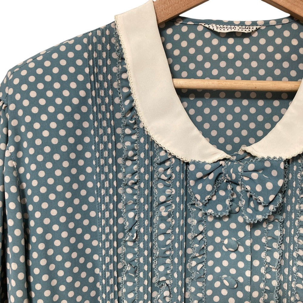 カネコイサオ ドットプリントフリルブラウススカートセット