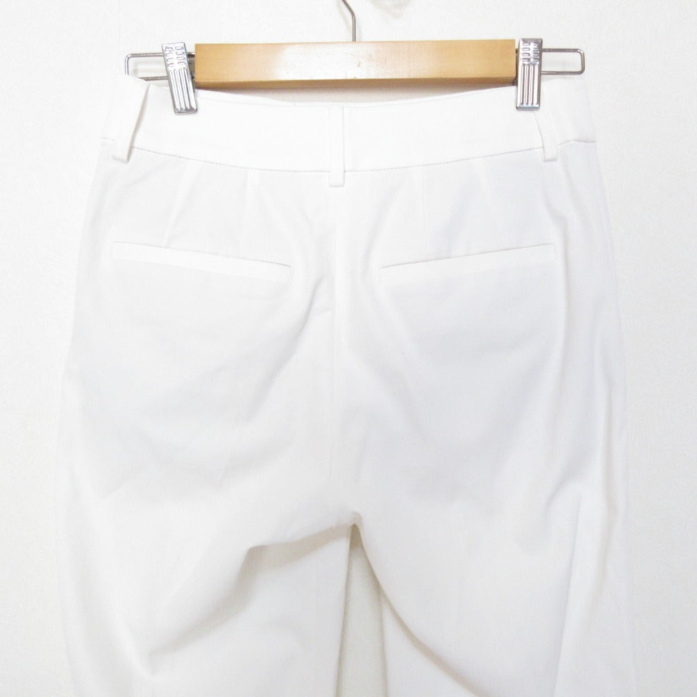 ノーブル ドライコットンリネンブレンドクロップドパンツ