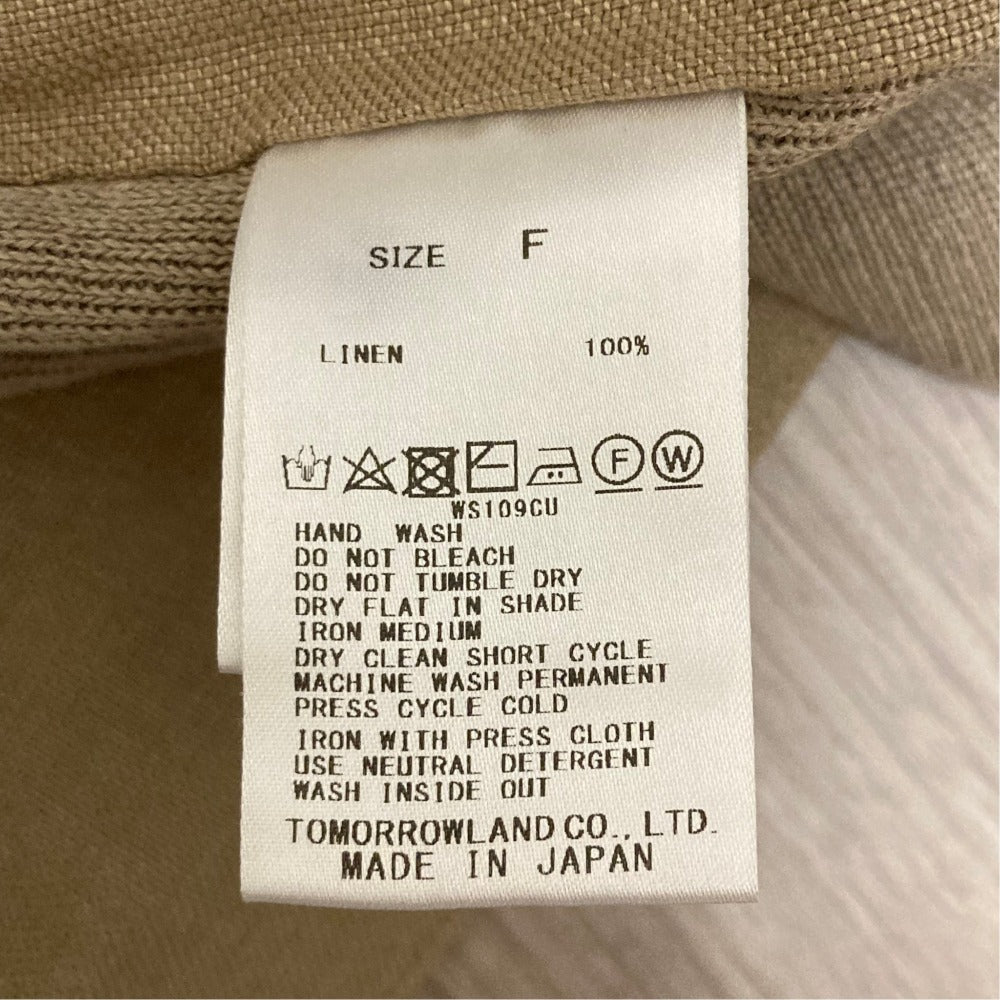 デプレ リネンファブリックコンビショートジレ