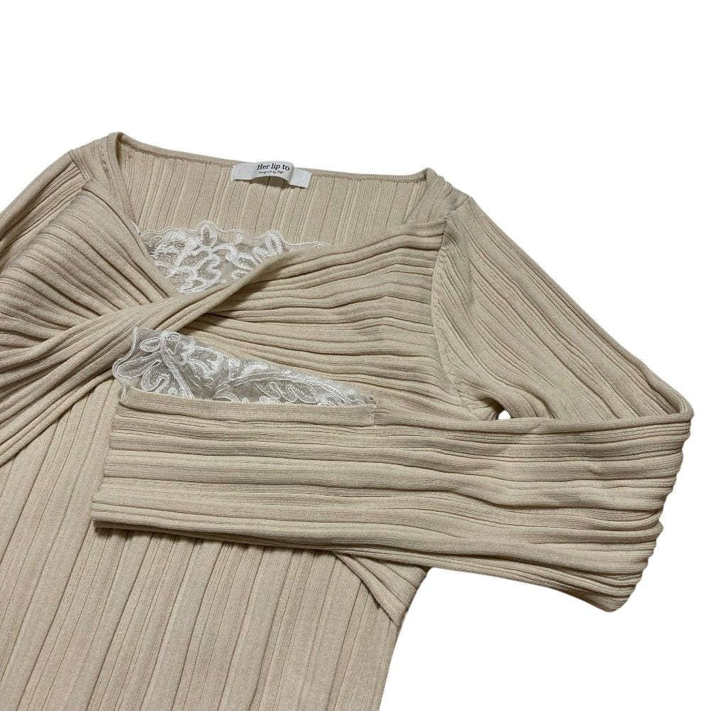 ハーリップトゥ Lilou Lace Hem Knit ワンピース