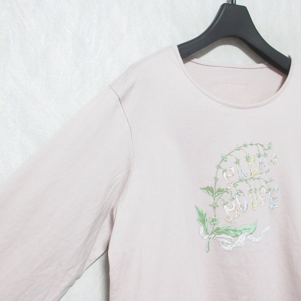 ピンクハウス スイートピー ロゴプリントロングスリーブTシャツ