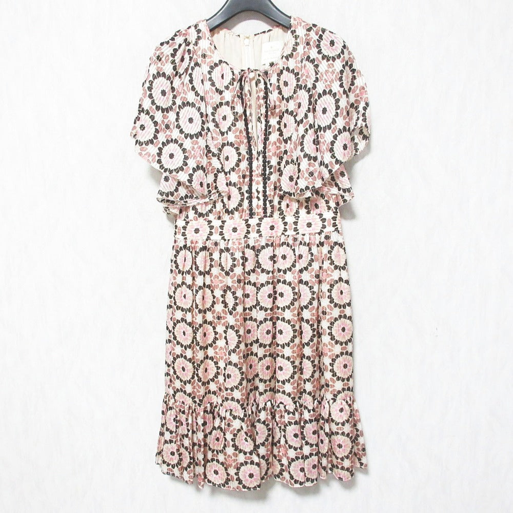ケイトスペードニューヨーク Floral Mosaic Flutter Dres シルクワンピース