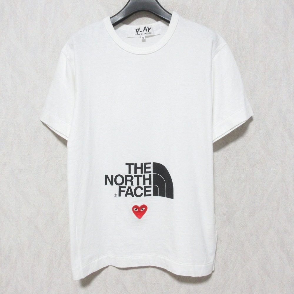 プレイコムデギャルソンザノースフェイスハートロゴコットンTシャツ