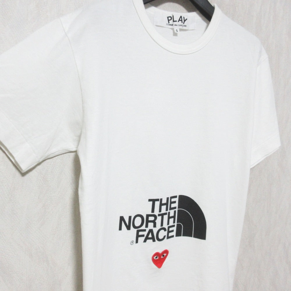 プレイコムデギャルソンザノースフェイスハートロゴコットンTシャツ