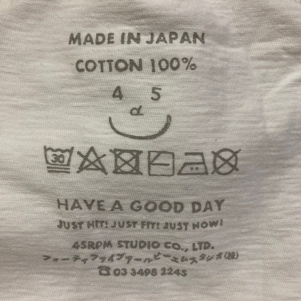 フォーティファイブアール プリントコットンオーバーサイズTシャツ