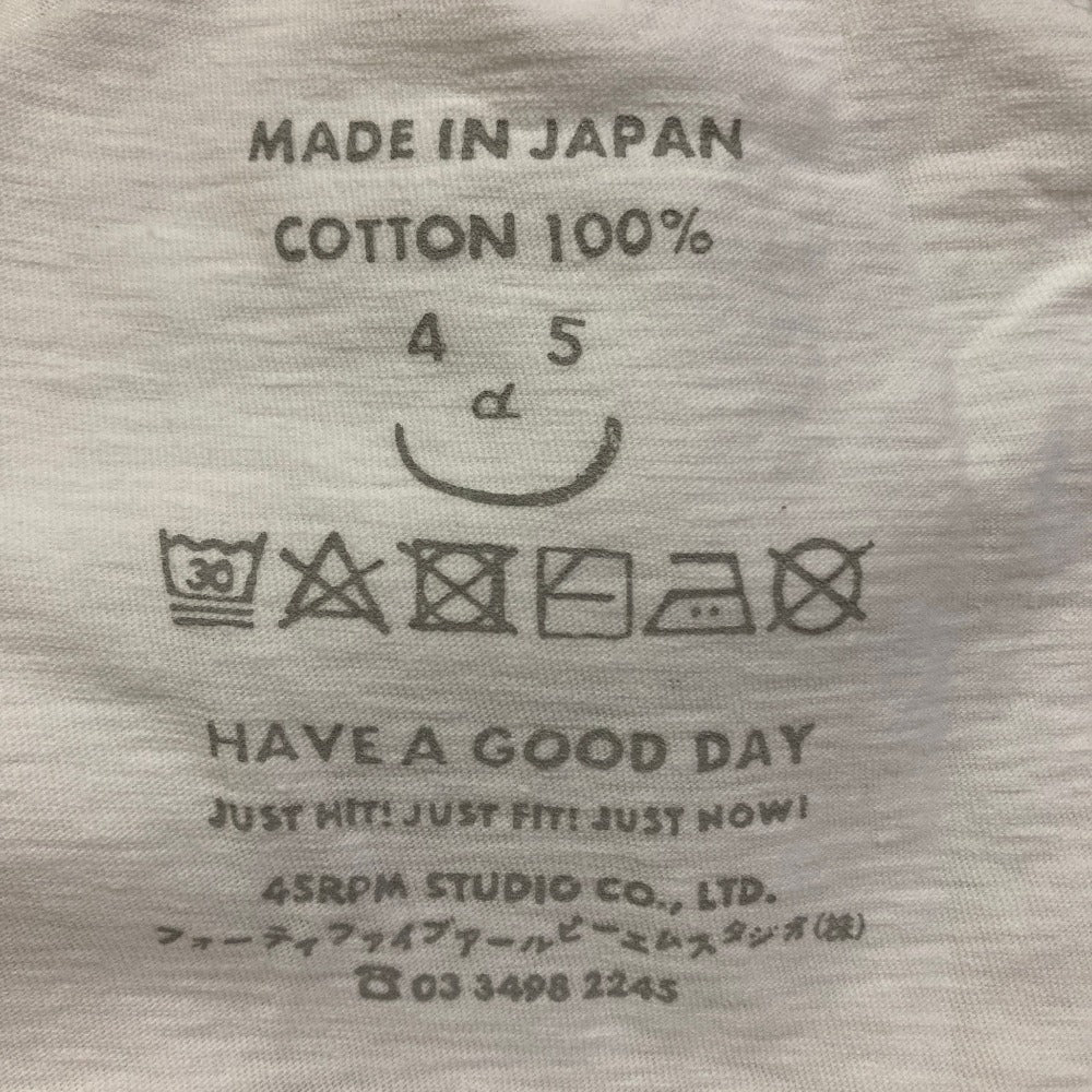 フォーティファイブアール プリントコットンオーバーサイズTシャツ