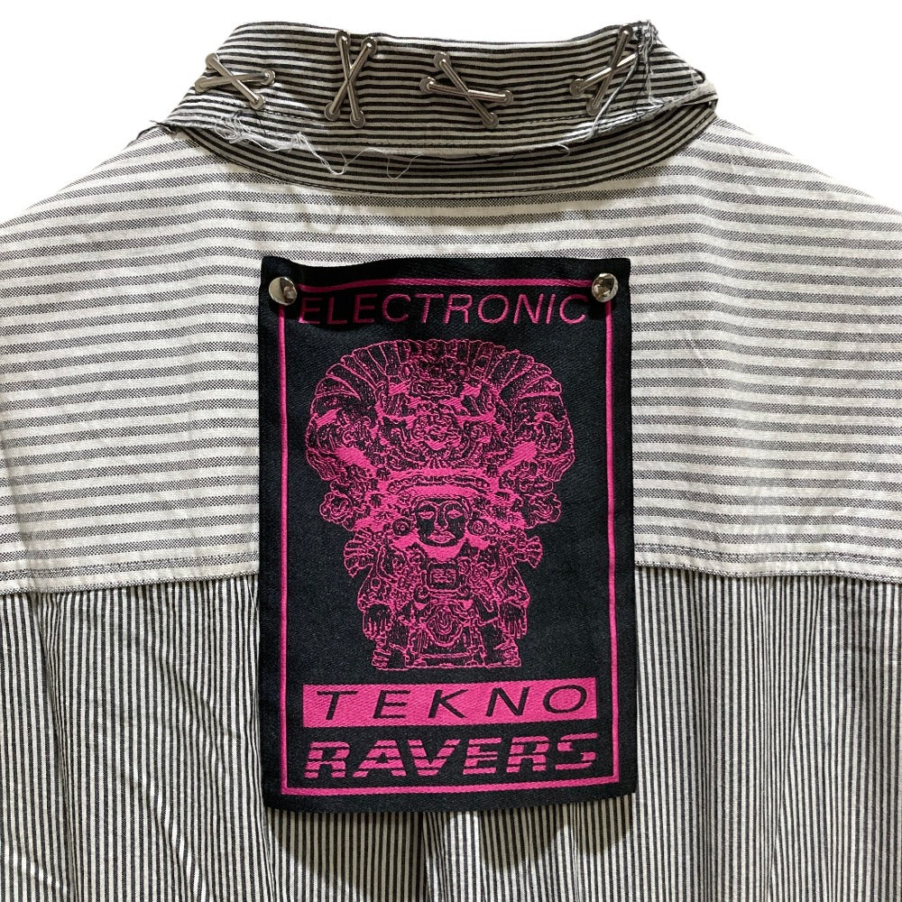 ディーゼル TEKNO RAVERS ストライプノースリーブシャツワンピース