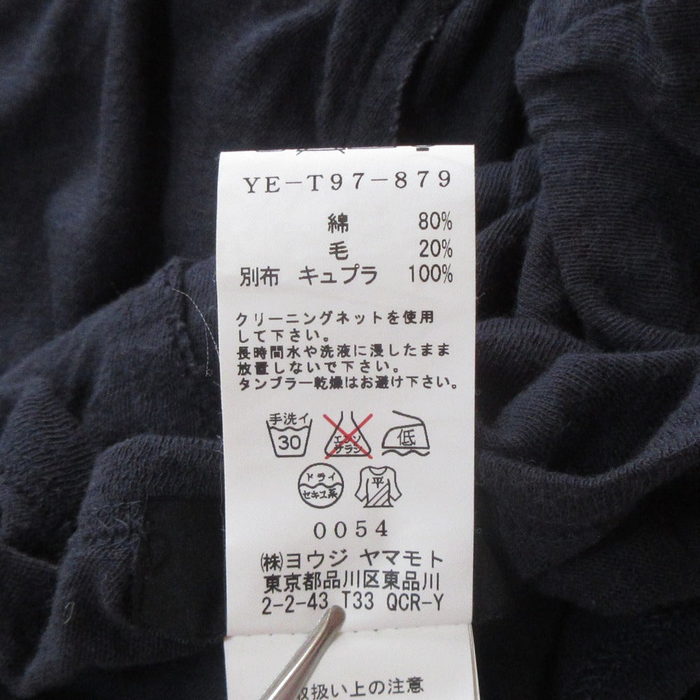 ヨウジヤマモト コットンウールアシンメトリーロングスリーブカットソー
