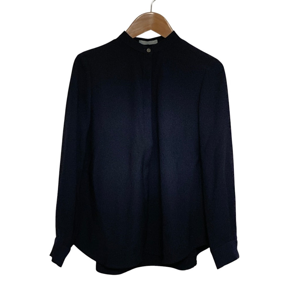 セオリーリュクス MARVINE LILEN STR シルクロングスリーブバンドカラーブラウス