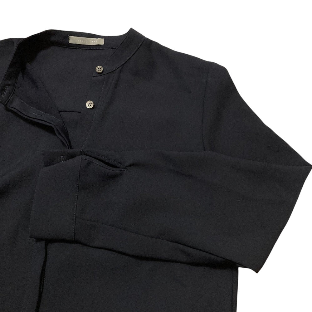 セオリーリュクス MARVINE LILEN STR シルクロングスリーブバンドカラーブラウス