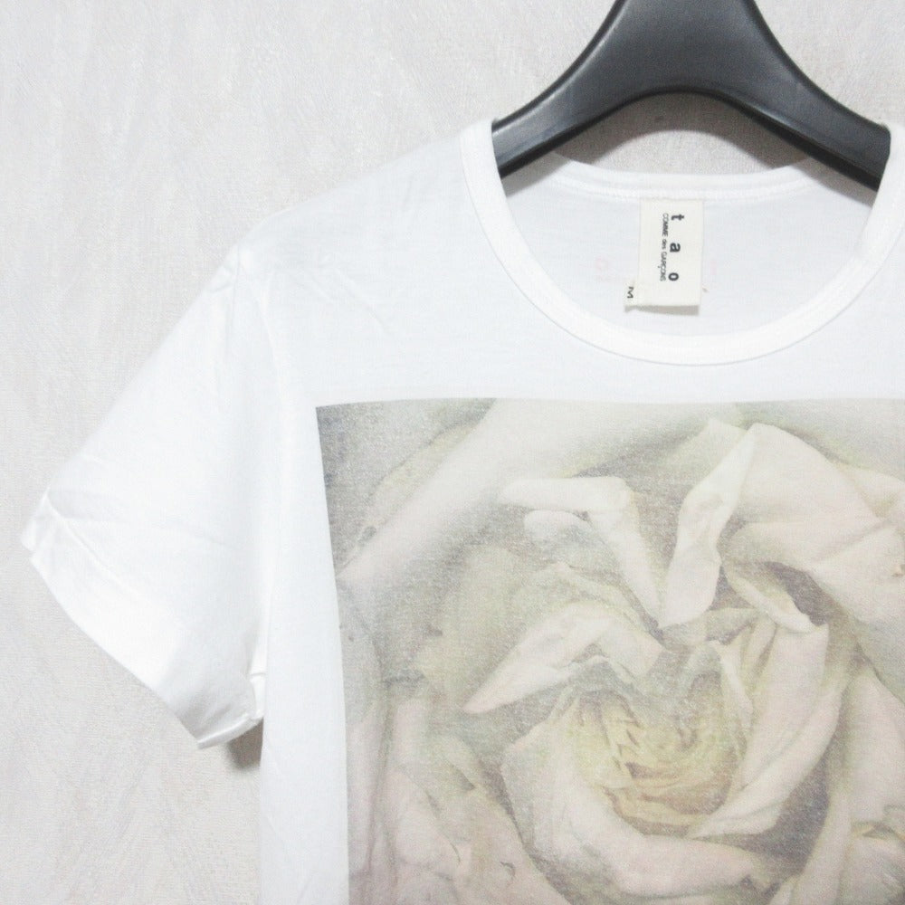 タオコムデギャルソン 薔薇プリントTシャツ