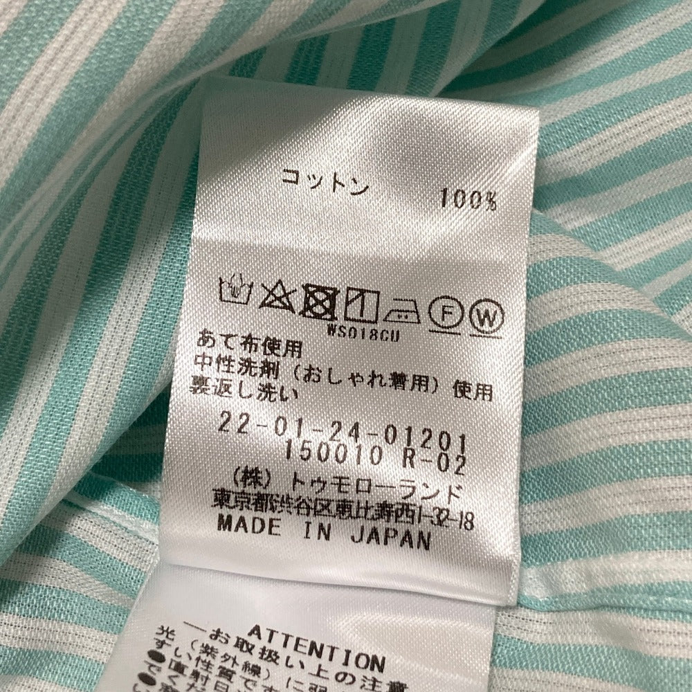 デプレ ストライプバンドカラーロングスリーブシャツ