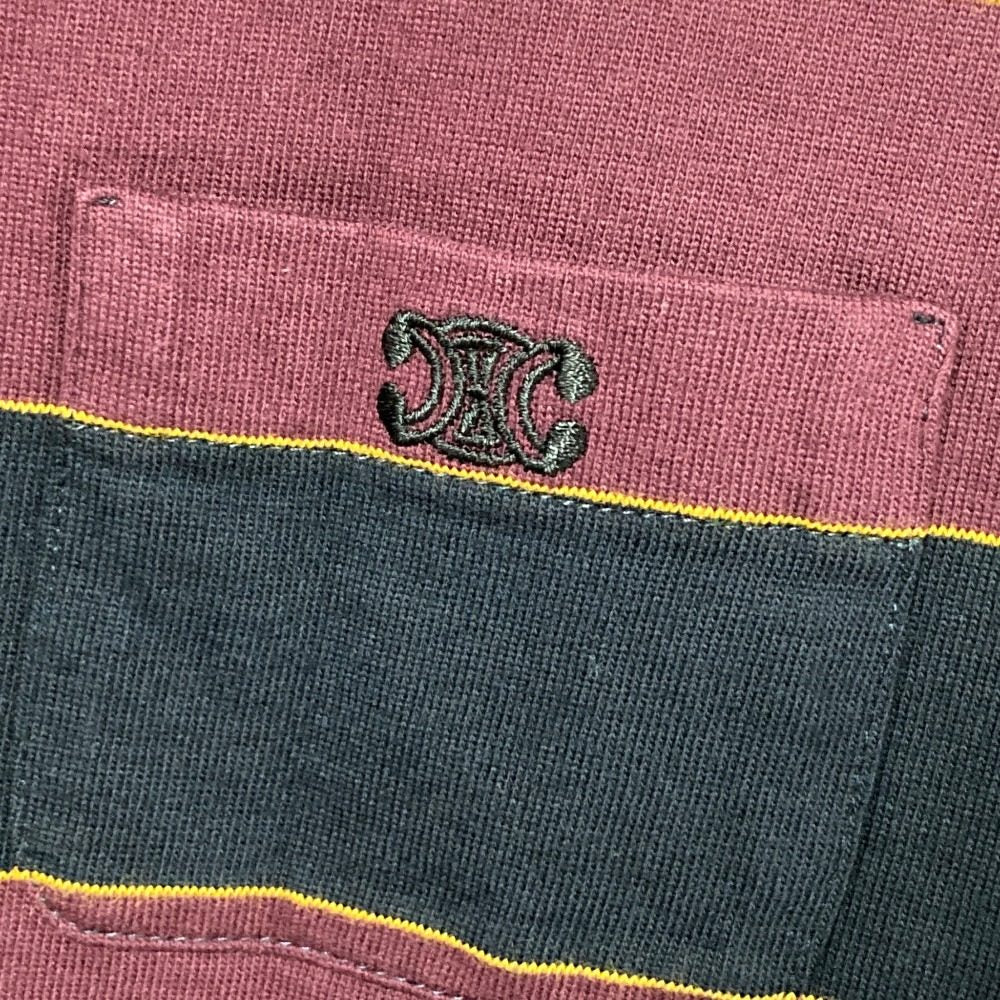 セリーヌ トリオンフ刺繍ボーダーTシャツ