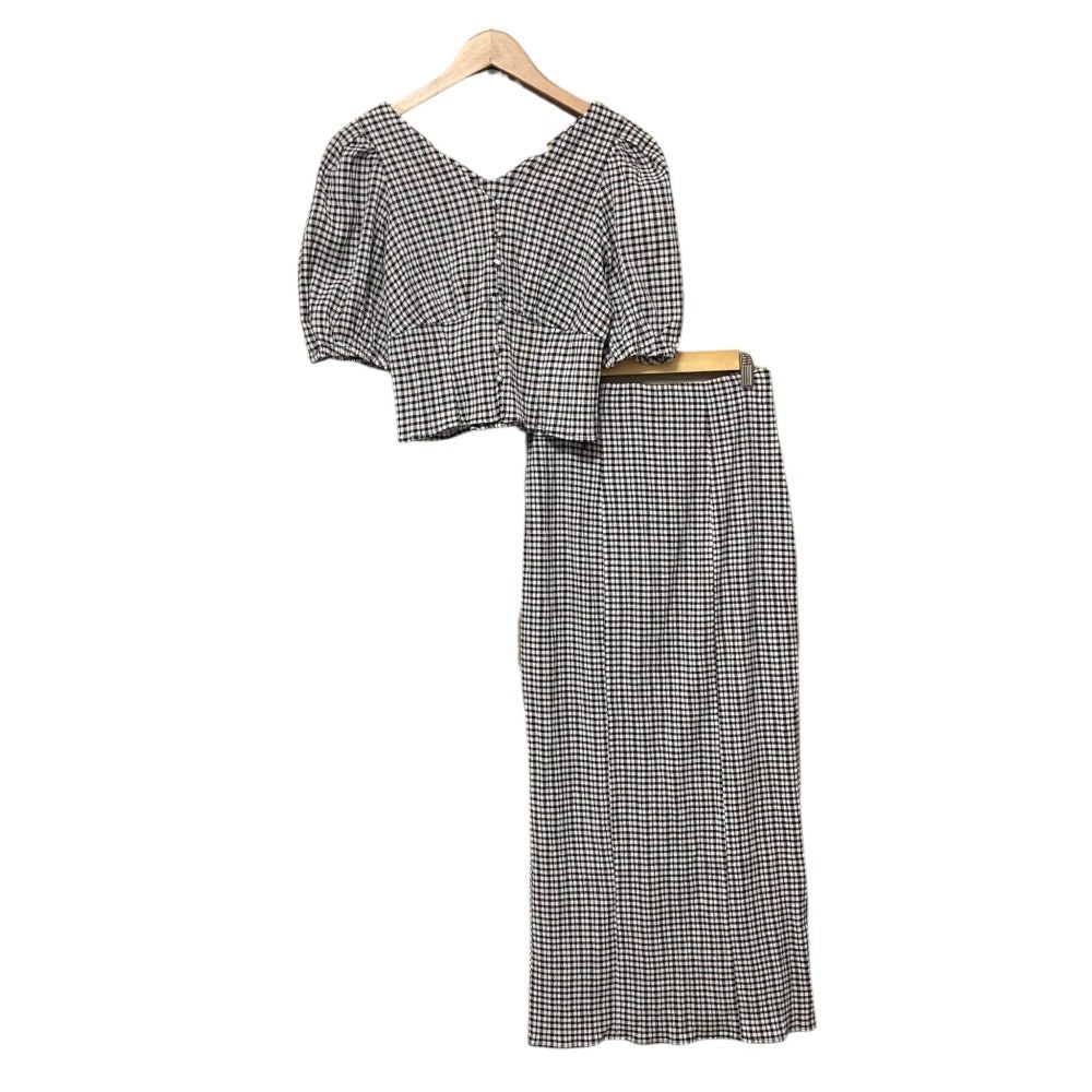 ハーリップトゥ Puff Sleeve Checked セットアップ