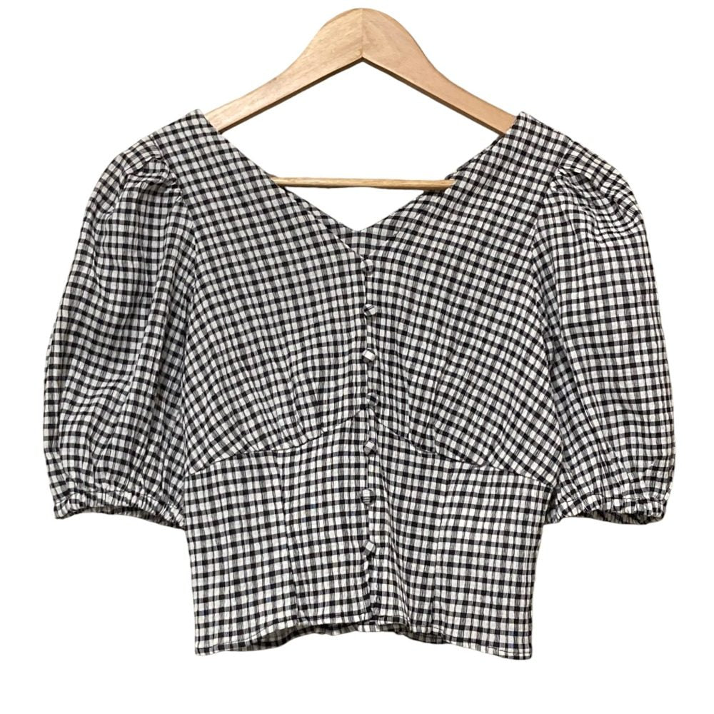 ハーリップトゥ Puff Sleeve Checked セットアップ
