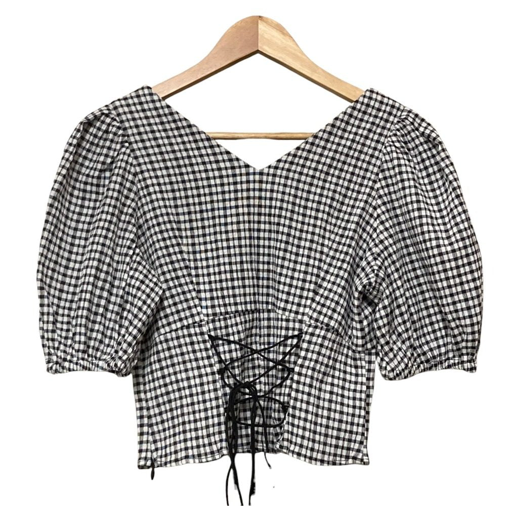 ハーリップトゥ Puff Sleeve Checked セットアップ