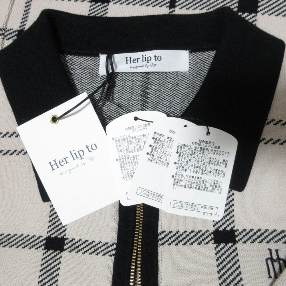 ハーリップトゥ Trois Logo Knit ミニワンピース