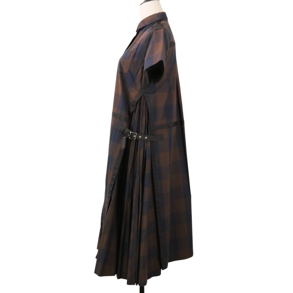 サカイ コットンチェックロングシャツワンピース