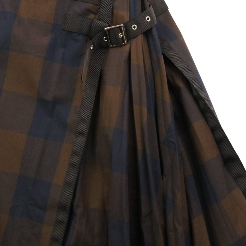 サカイ コットンチェックロングシャツワンピース
