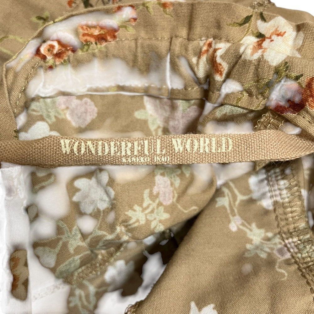 ワンダフルワールド フラワープリントティアードロングスカート