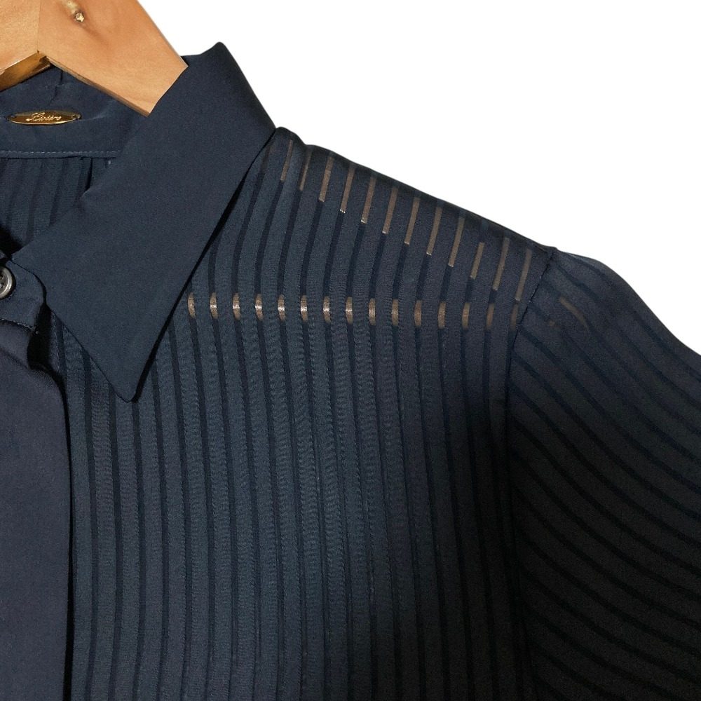 リジエール Stripe Sheer シルクシャツ
