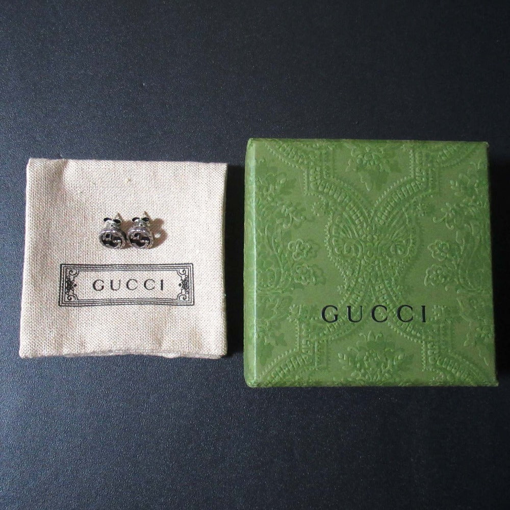 グッチ インターロッキング G Ag925 スタッド ピアス