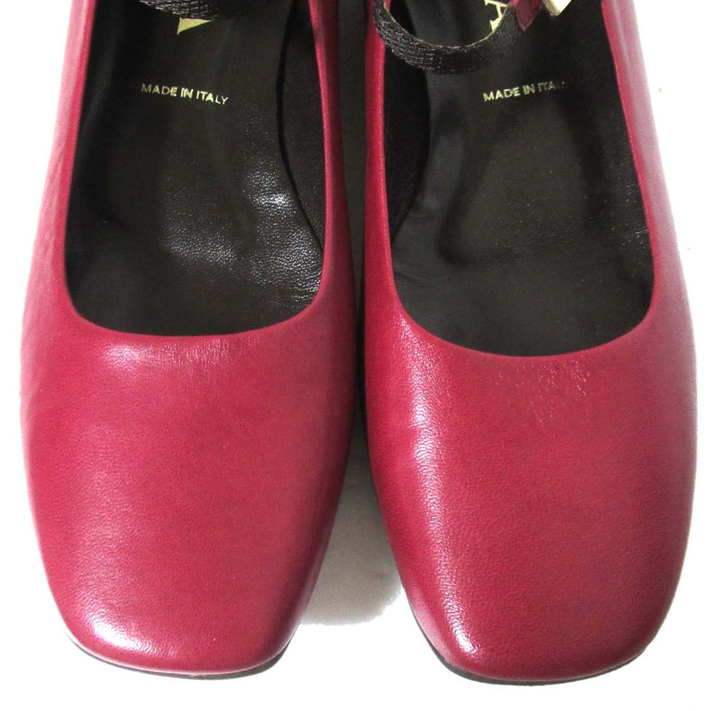 プラダ レザー メリー ジェーン フラット シューズ