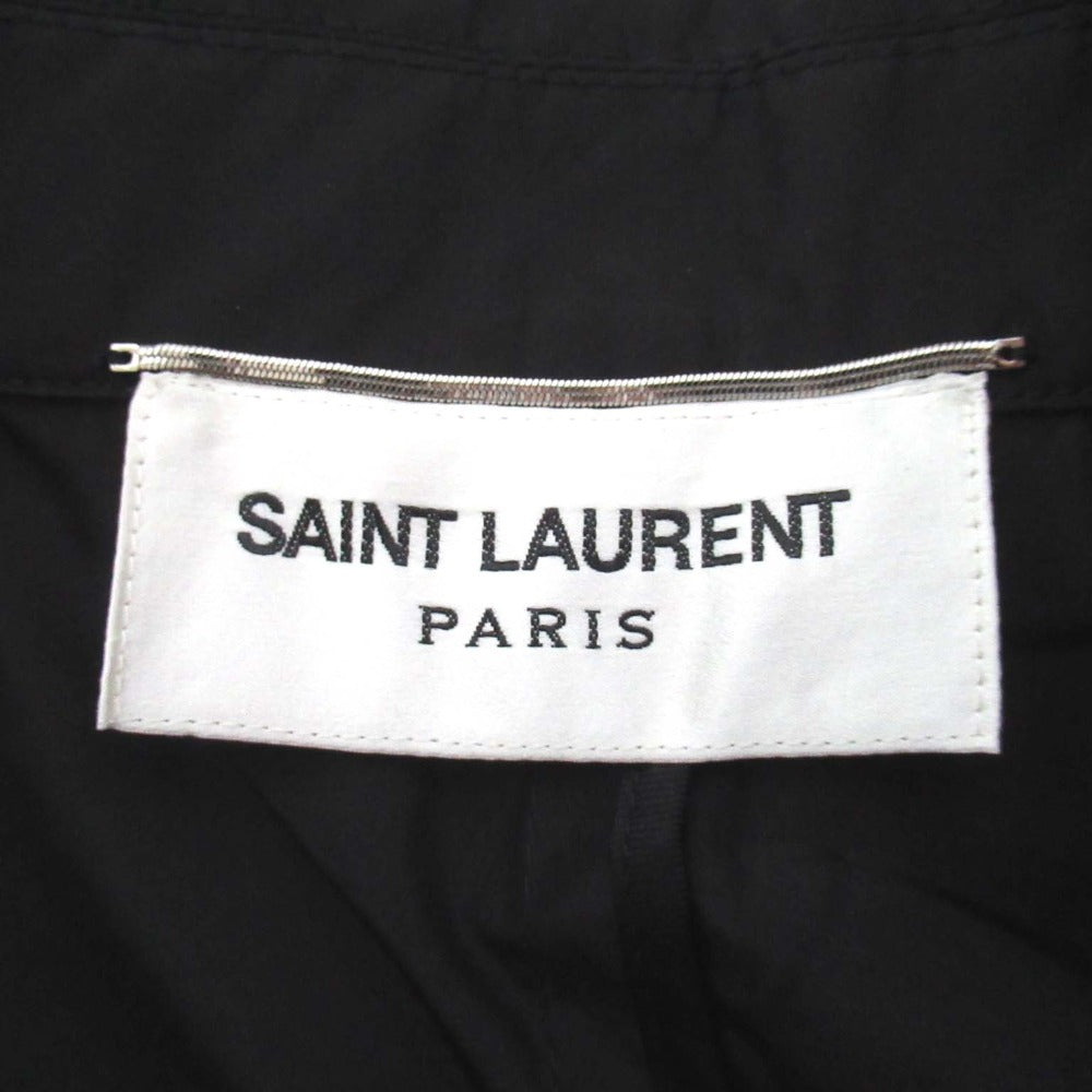 サンローラン パリ シルク ダブルブレスト チェスター コート