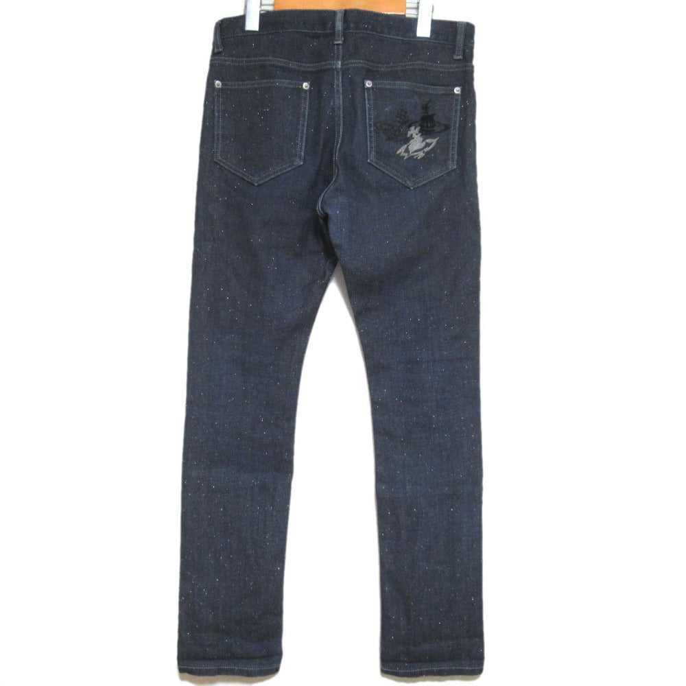 ヴィヴィアン ウエストウッド MAN オーブ 刺繍 ストレッチ デニム パンツ