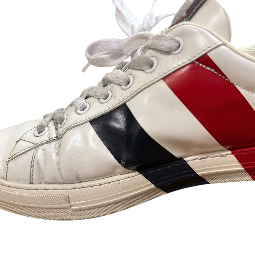 モンクレール トリコロール ライン レザー スニーカー