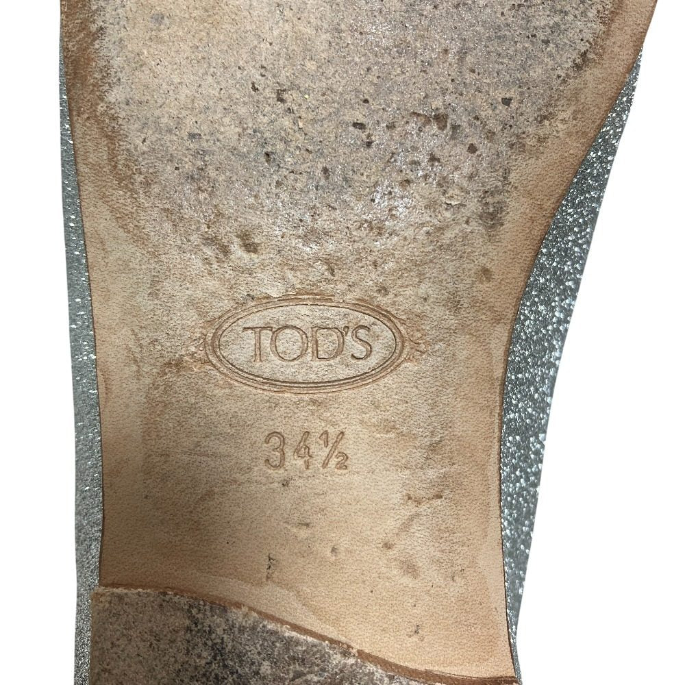 トッズ ダブルT グリッター レザー ローファー