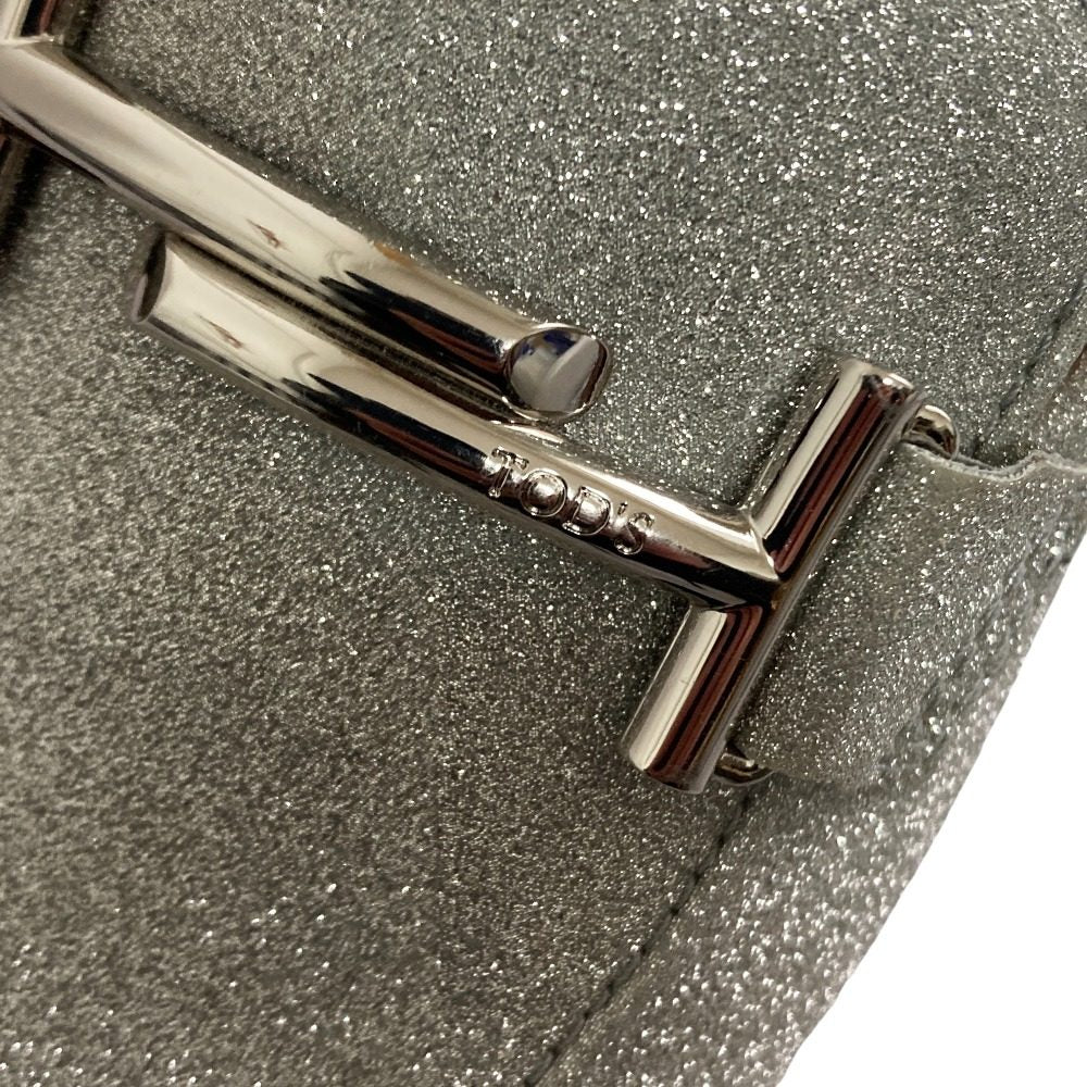 トッズ ダブルT グリッター レザー ローファー