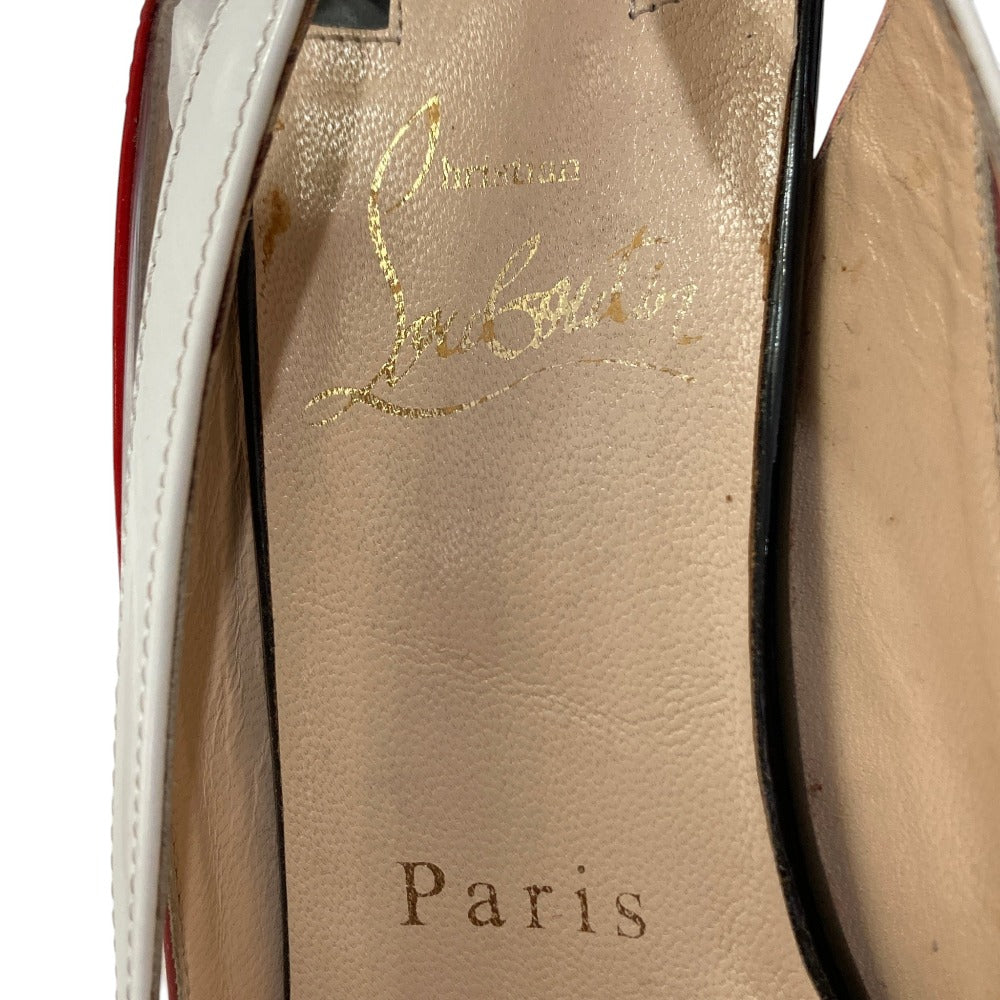 クリスチャンルブタン パテントレザー スリングバックパンプス
