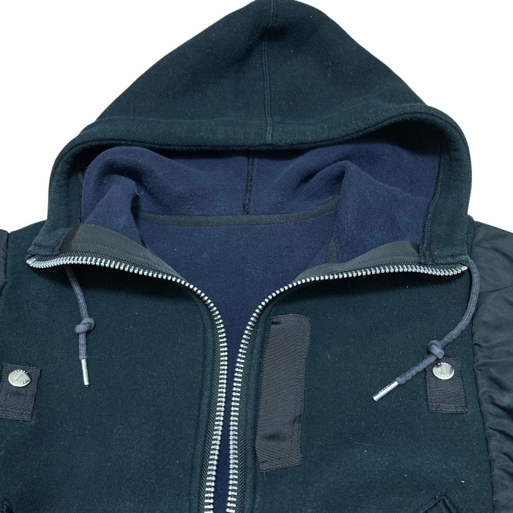 サカイ stitching bat sleeve hooded ナイロンスポンジジャケット