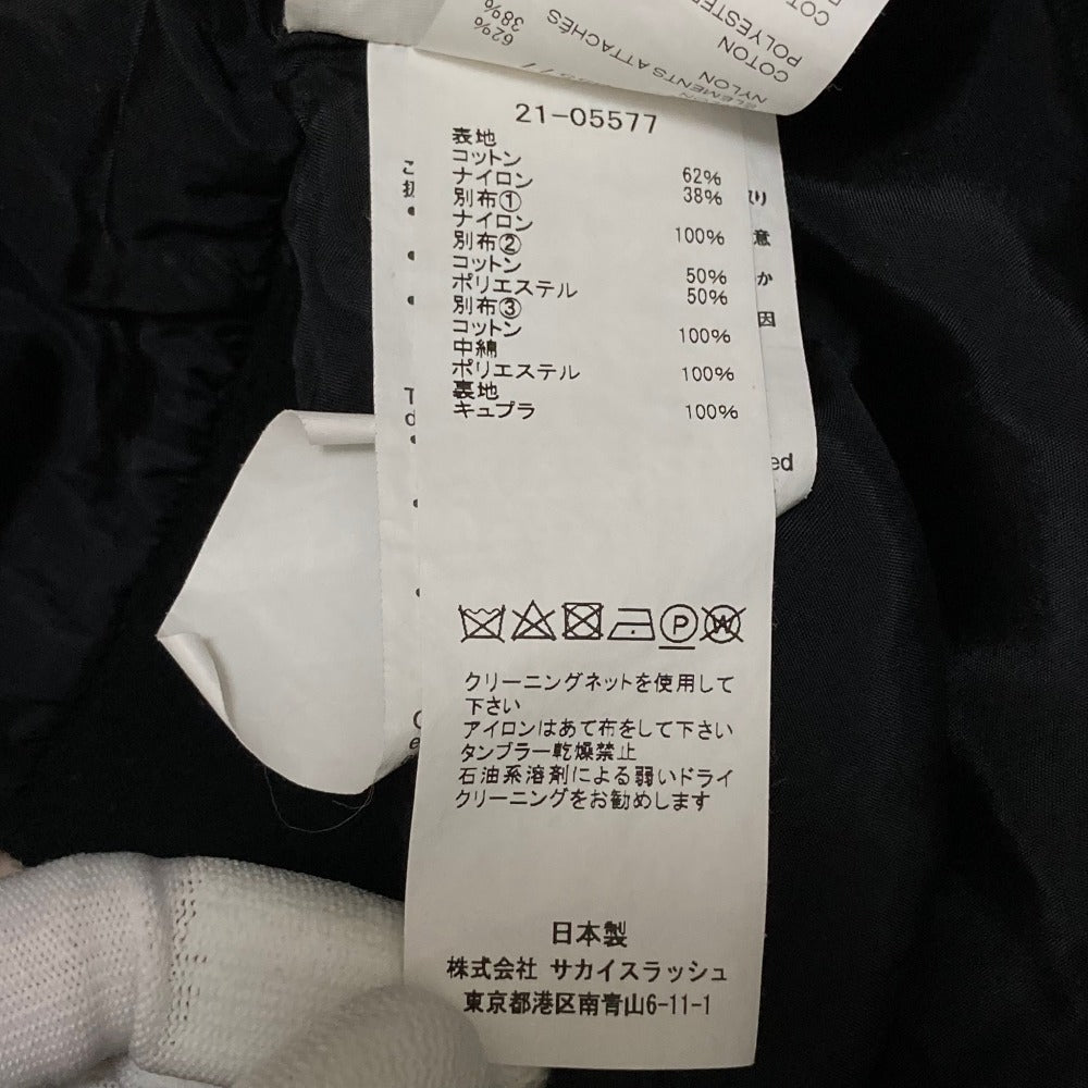 サカイ stitching bat sleeve hooded ナイロンスポンジジャケット