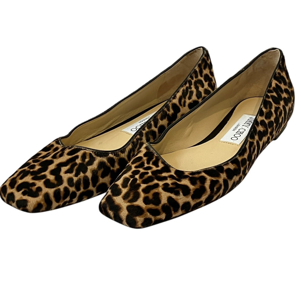 ジミーチュウ カーフヘアフラットパンプス
