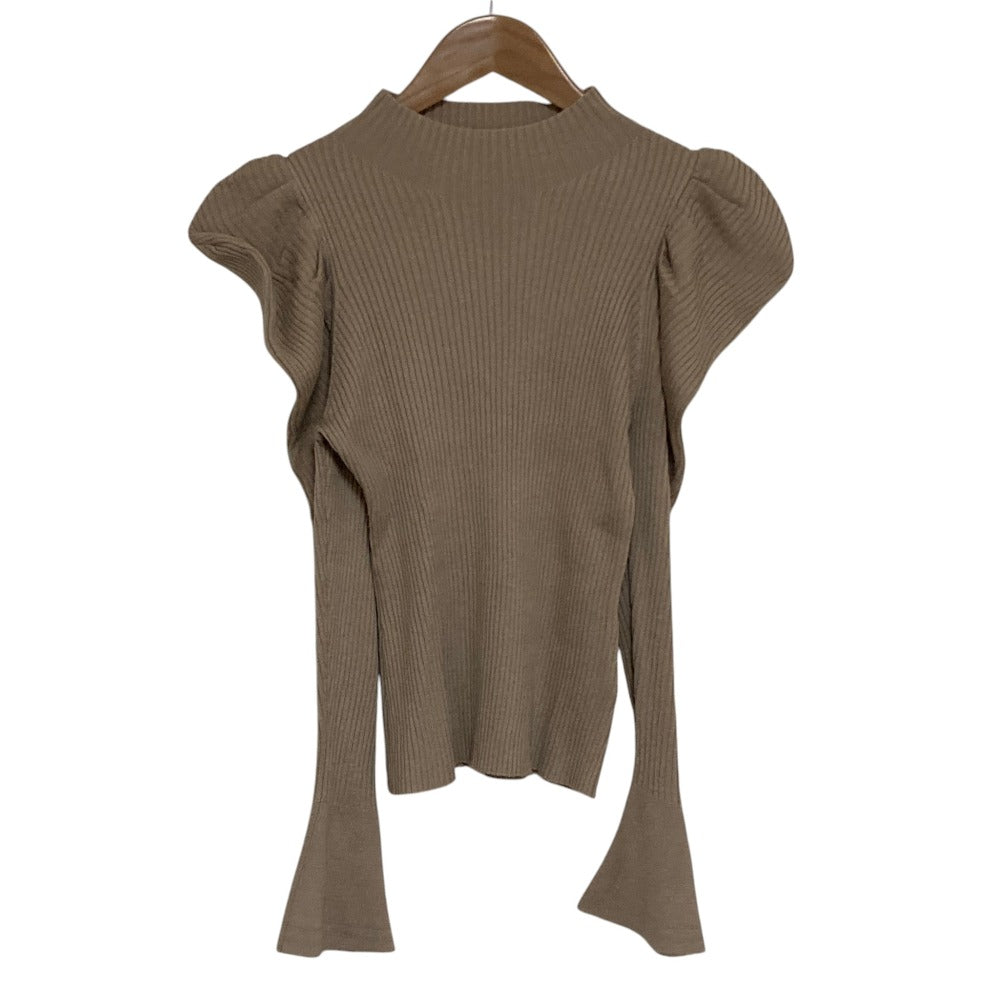 ハーリップトゥ Volume Sleeve Rib Knit Top ニットトップス