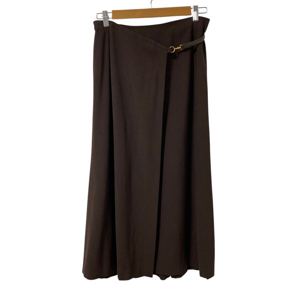 エルメス レザー ロングラップスカート