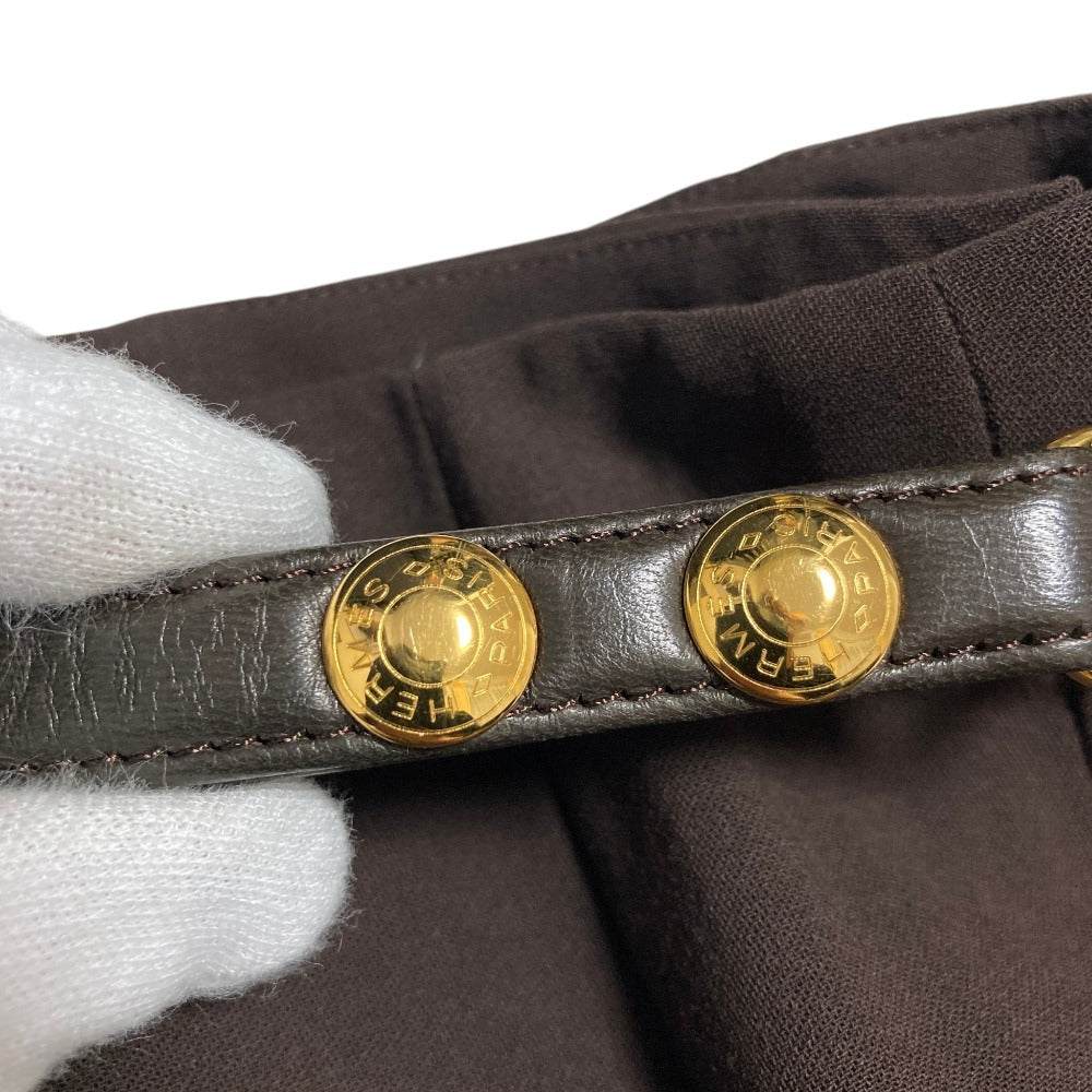 エルメス レザー ロングラップスカート