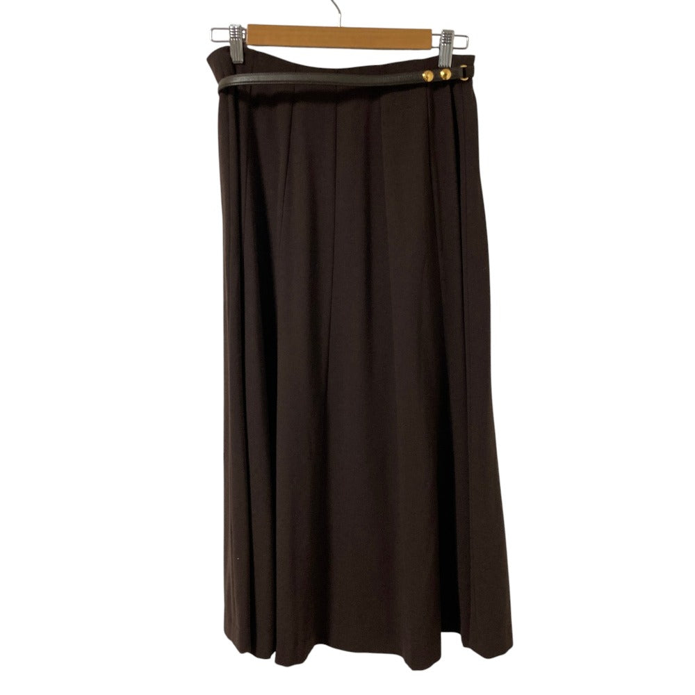 エルメス レザー ロングラップスカート