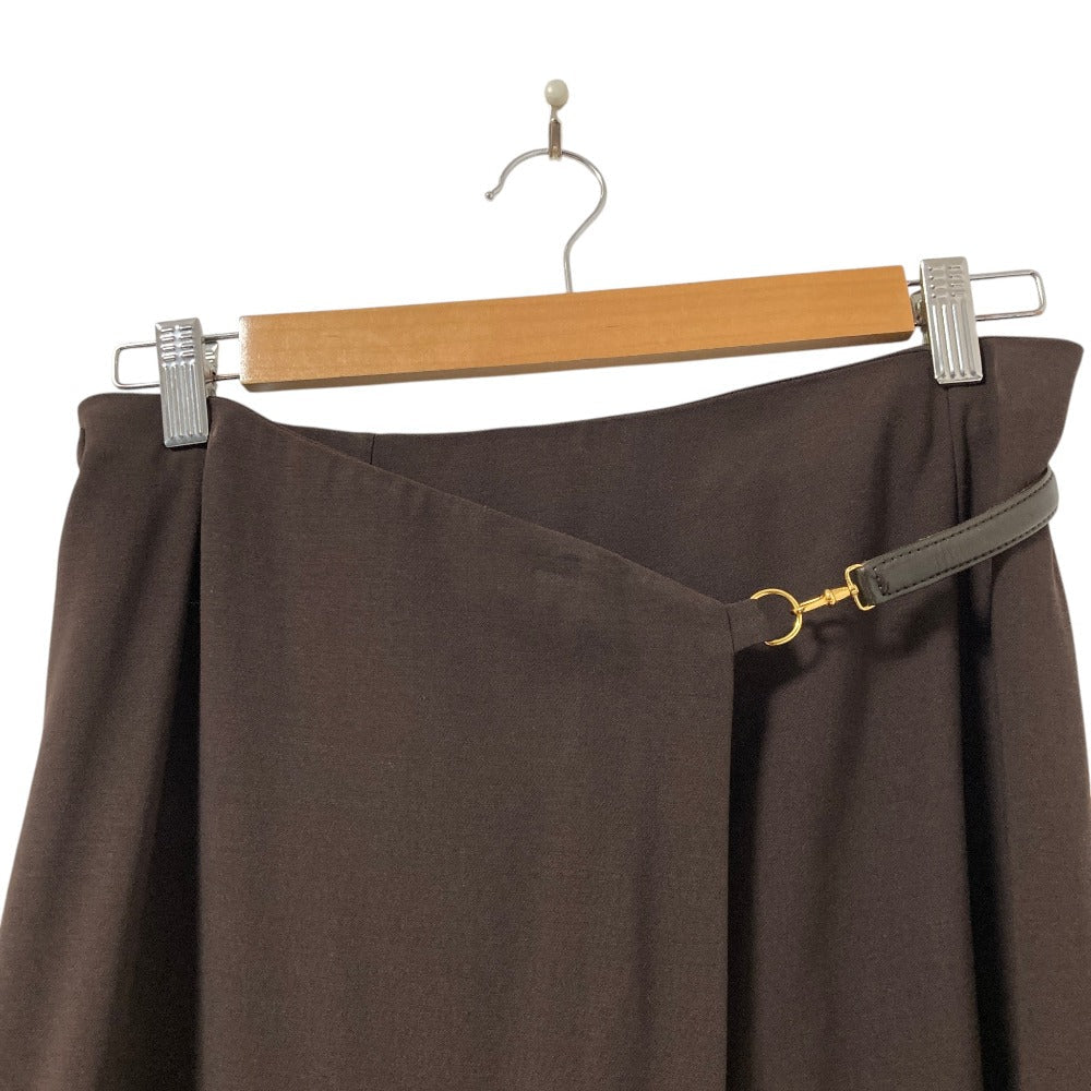 エルメス レザー ロングラップスカート