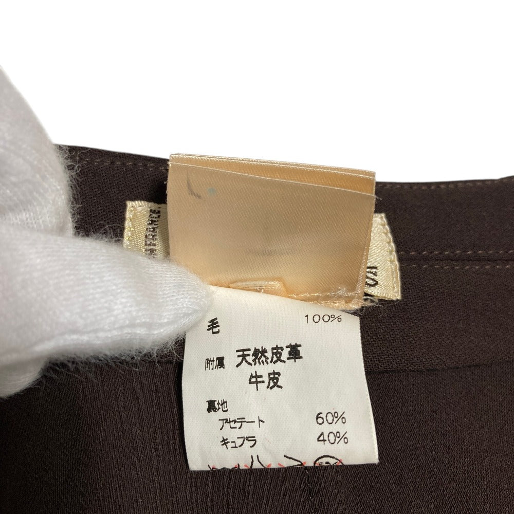 エルメス レザー ロングラップスカート