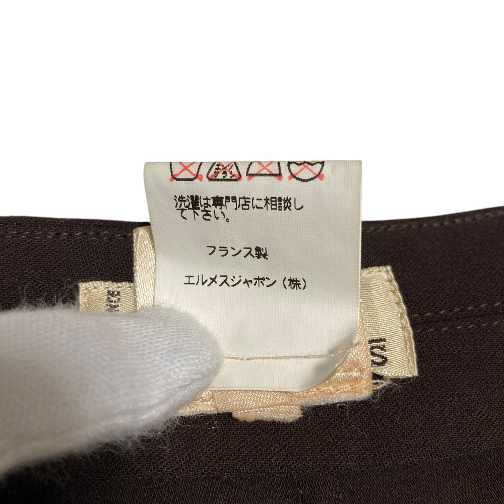 エルメス レザー ロングラップスカート